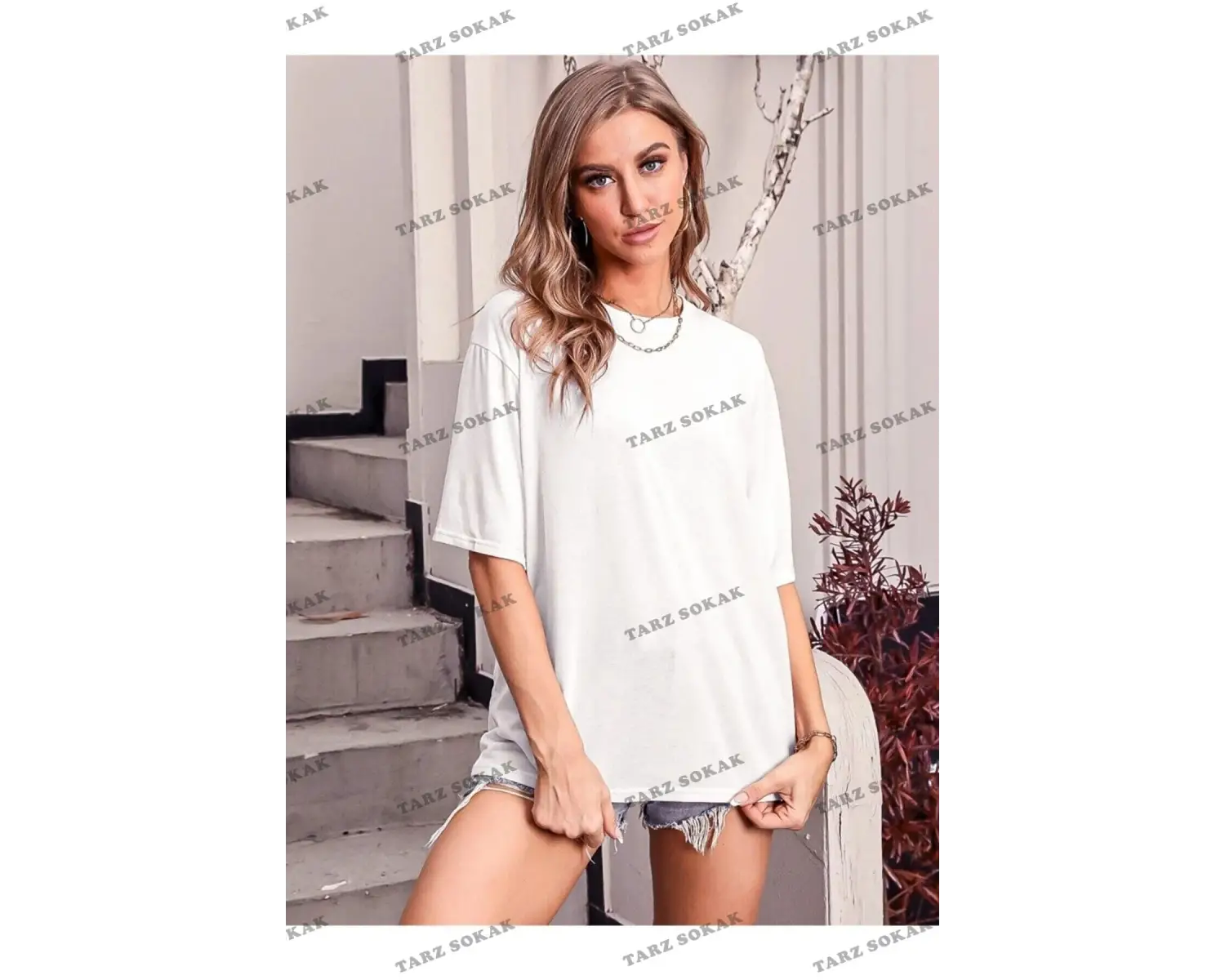 Kadın Beyaz Oversize