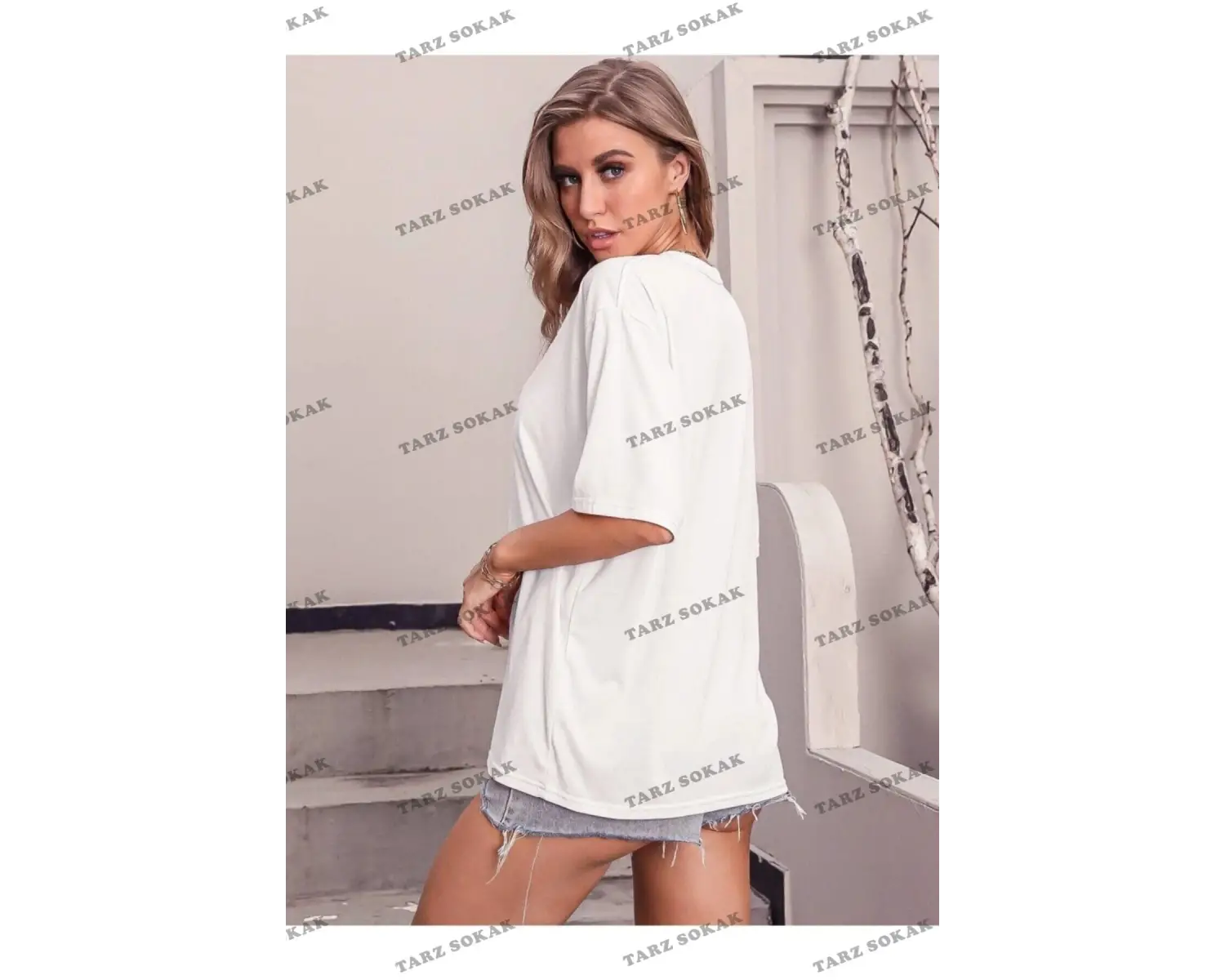 Kadın Beyaz Oversize