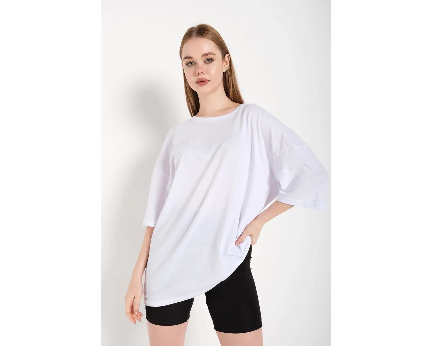 Kadın Beyaz Oversize T-shirt