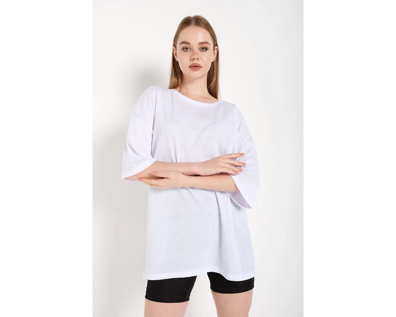 Kadın Beyaz Oversize T-shirt