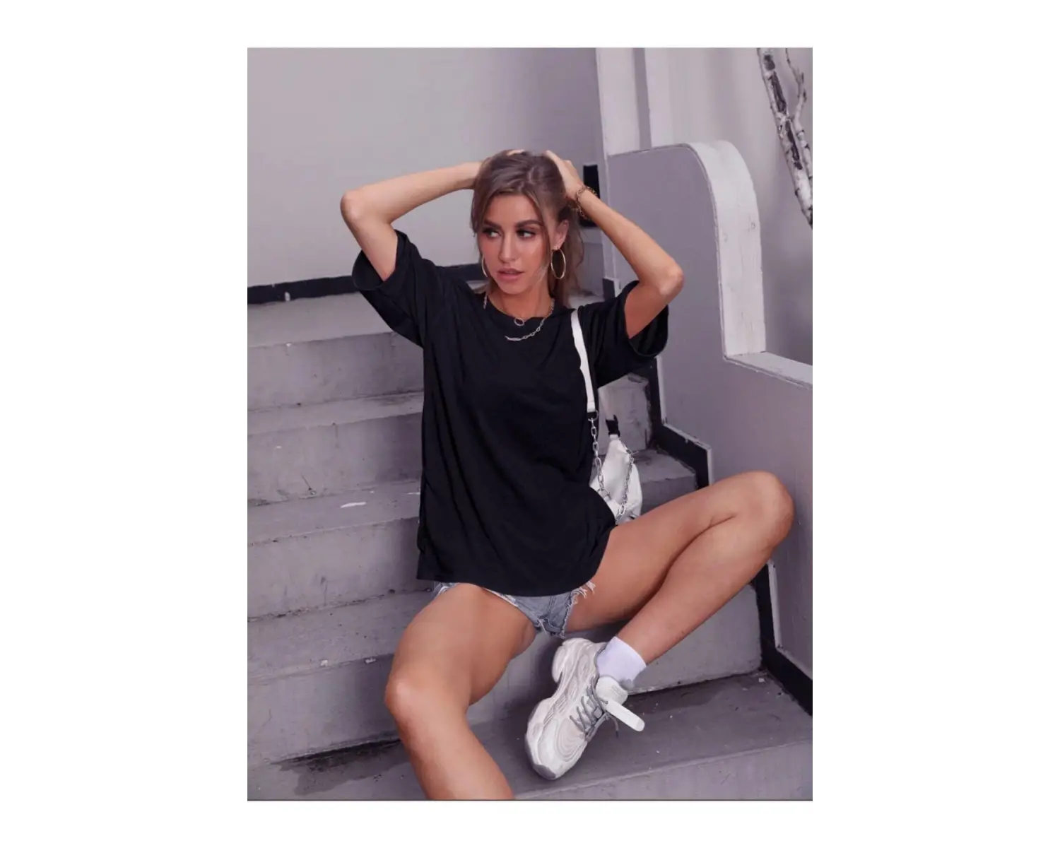 Kadın Beyaz Oversize T-shirt