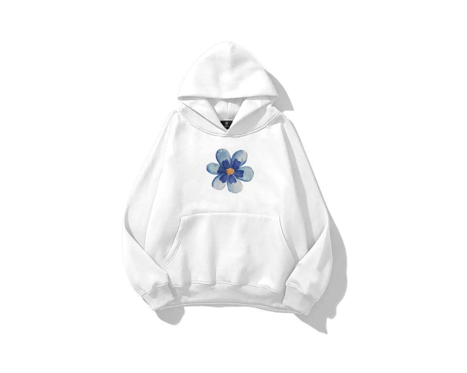 Kadın Blue Flower Sweatshirt Beyaz