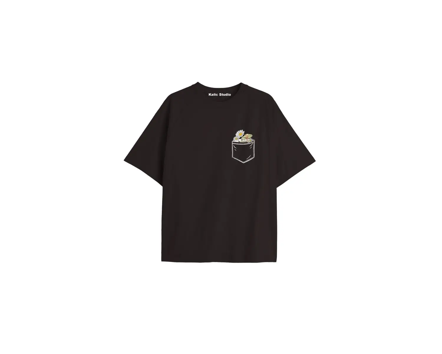 Kadın Çiçek  Özel Baskılı Renkli Oversize Penye Pamuklu Bisiklet Yaka T-Shirt