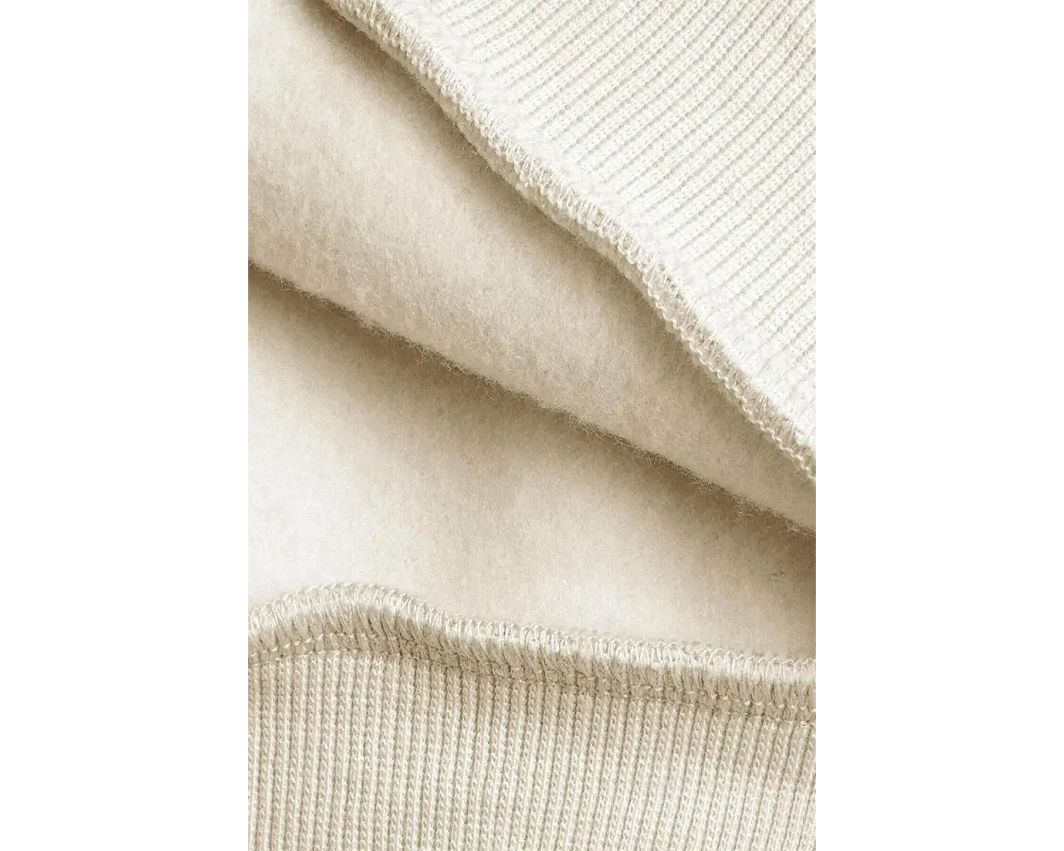 Kadın Ekru Düz Kapüşonlu Oversize 3 iplik Şardonlu Salaş Bol Kesim Hoodie Sweatsh Beyaz