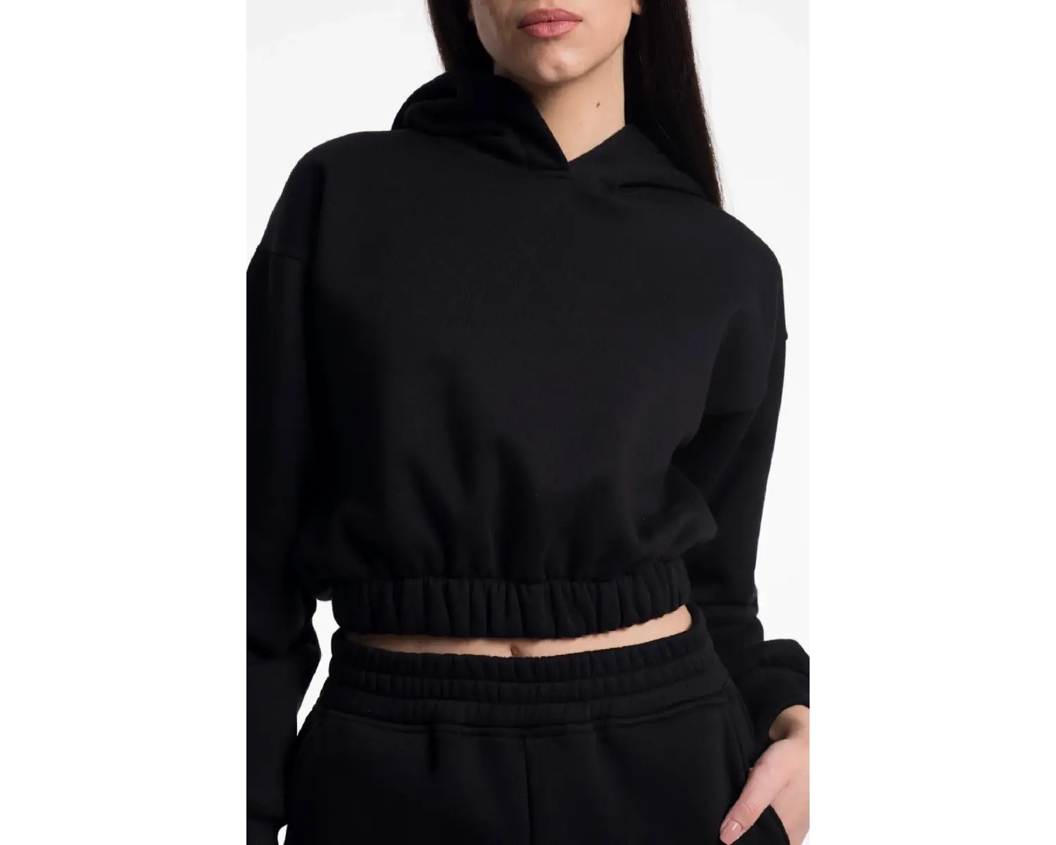 Kadın Ekru Renk Yüksek Bel Jogger Eşofman Takımı Cy84156