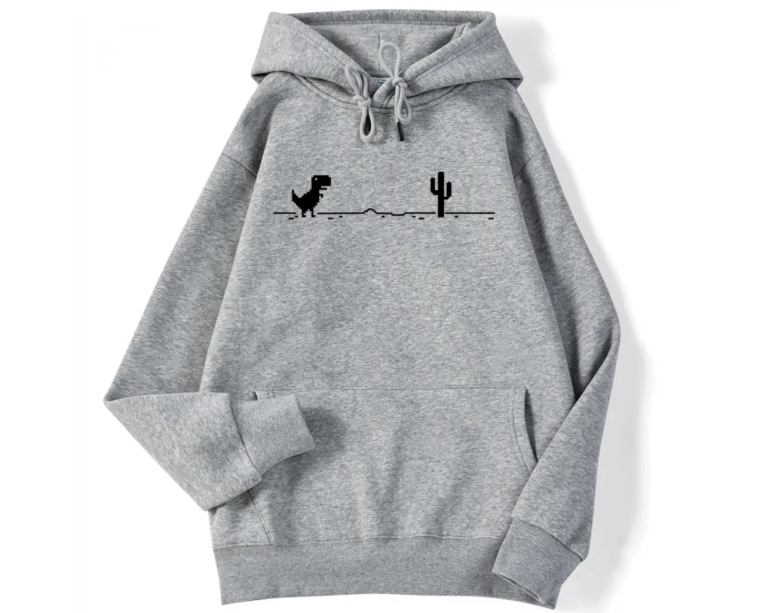 Kadın Hoodies mozaik oyunu kaktüs küçük dinozor baskı kazak Strecth uzun kollu rahat Casual S
