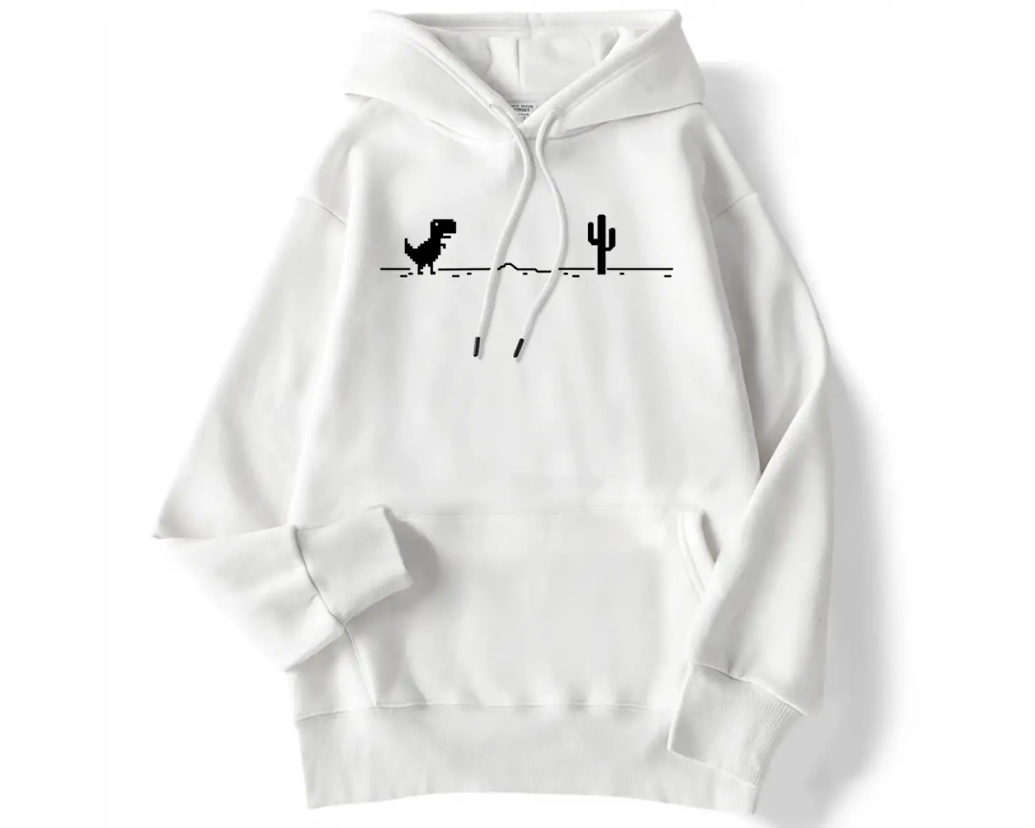 Kadın Hoodies mozaik oyunu kaktüs küçük dinozor baskı kazak Strecth uzun kollu rahat Casual S