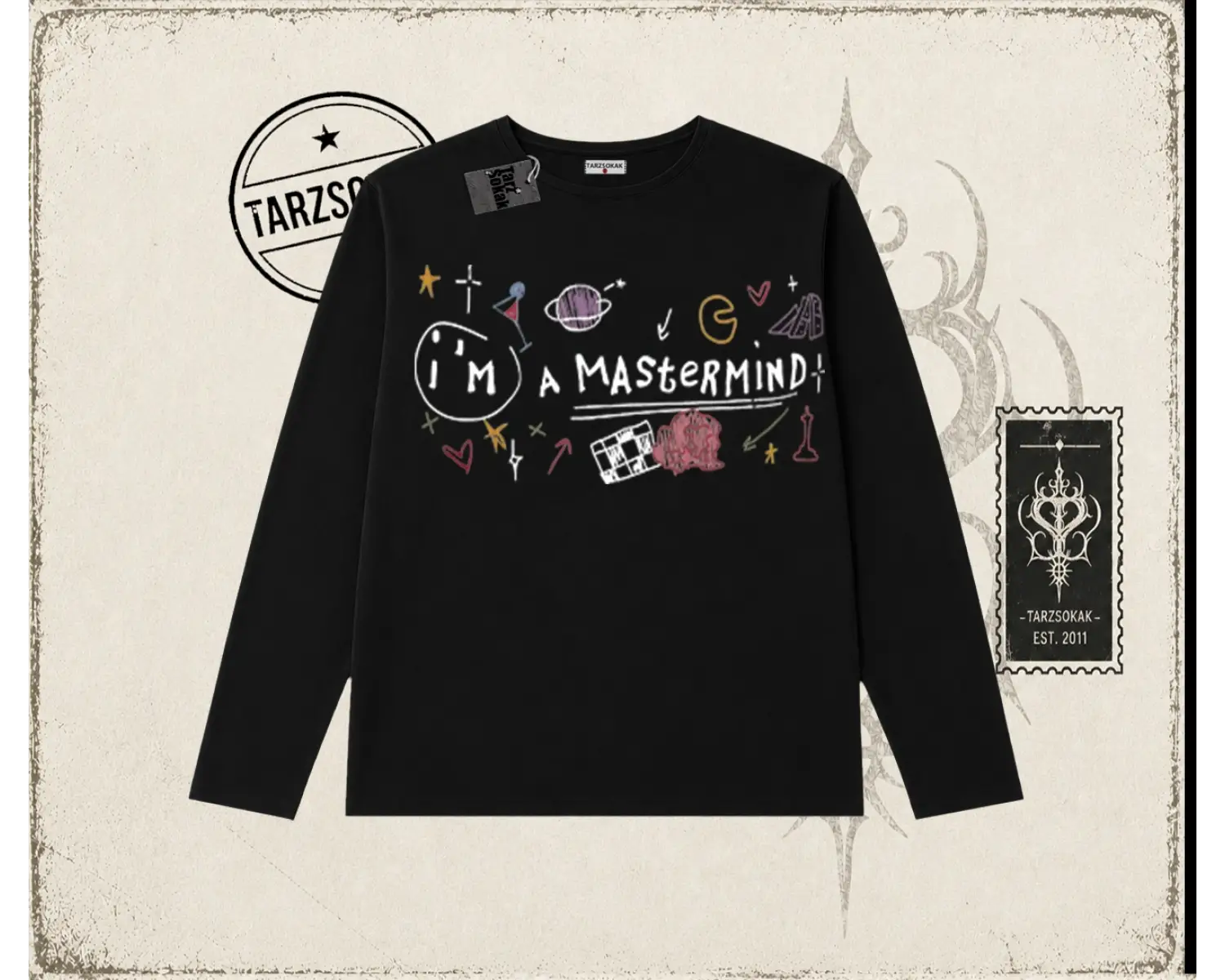 Kadın Im a Mastermind Biskilet Yaka  Long Sleeve Beyaz