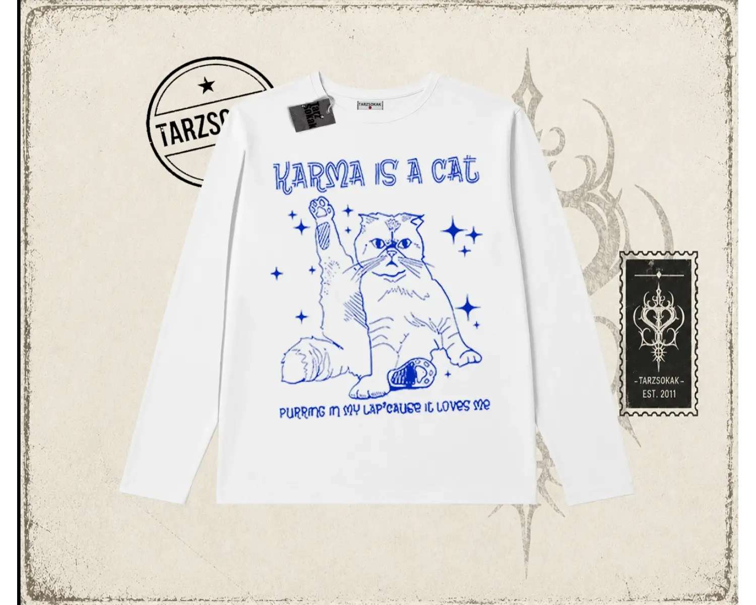 Kadın Karma is a Cat Biskilet Yaka  Long Sleeve Beyaz