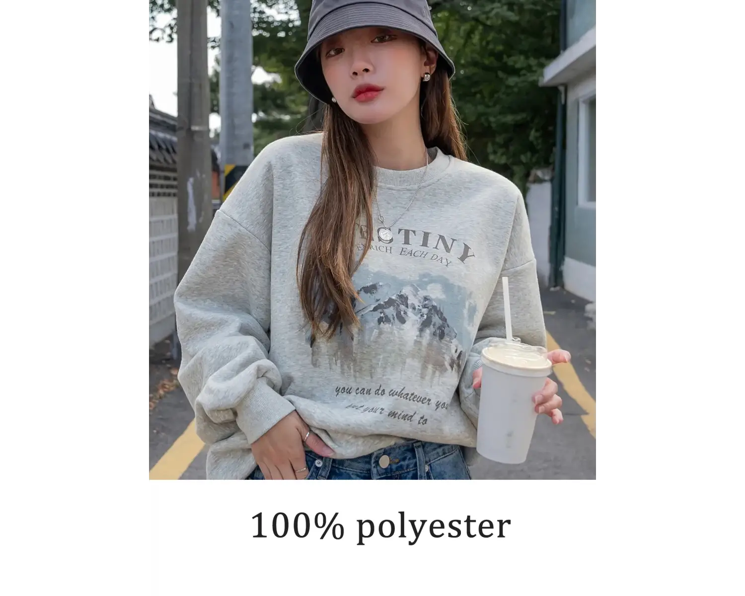 Kadın kazak kader zenginleştirmek her gün mektup baskılı kapüşonlu svetşört kore Casual Stree