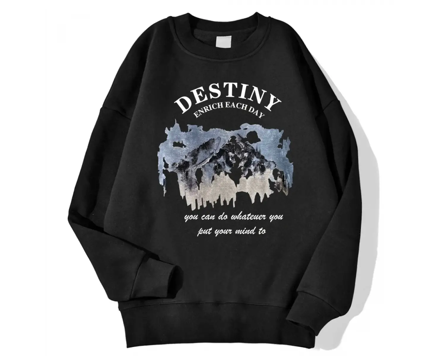 Kadın kazak kader zenginleştirmek her gün mektup baskılı kapüşonlu svetşört kore Casual Stree