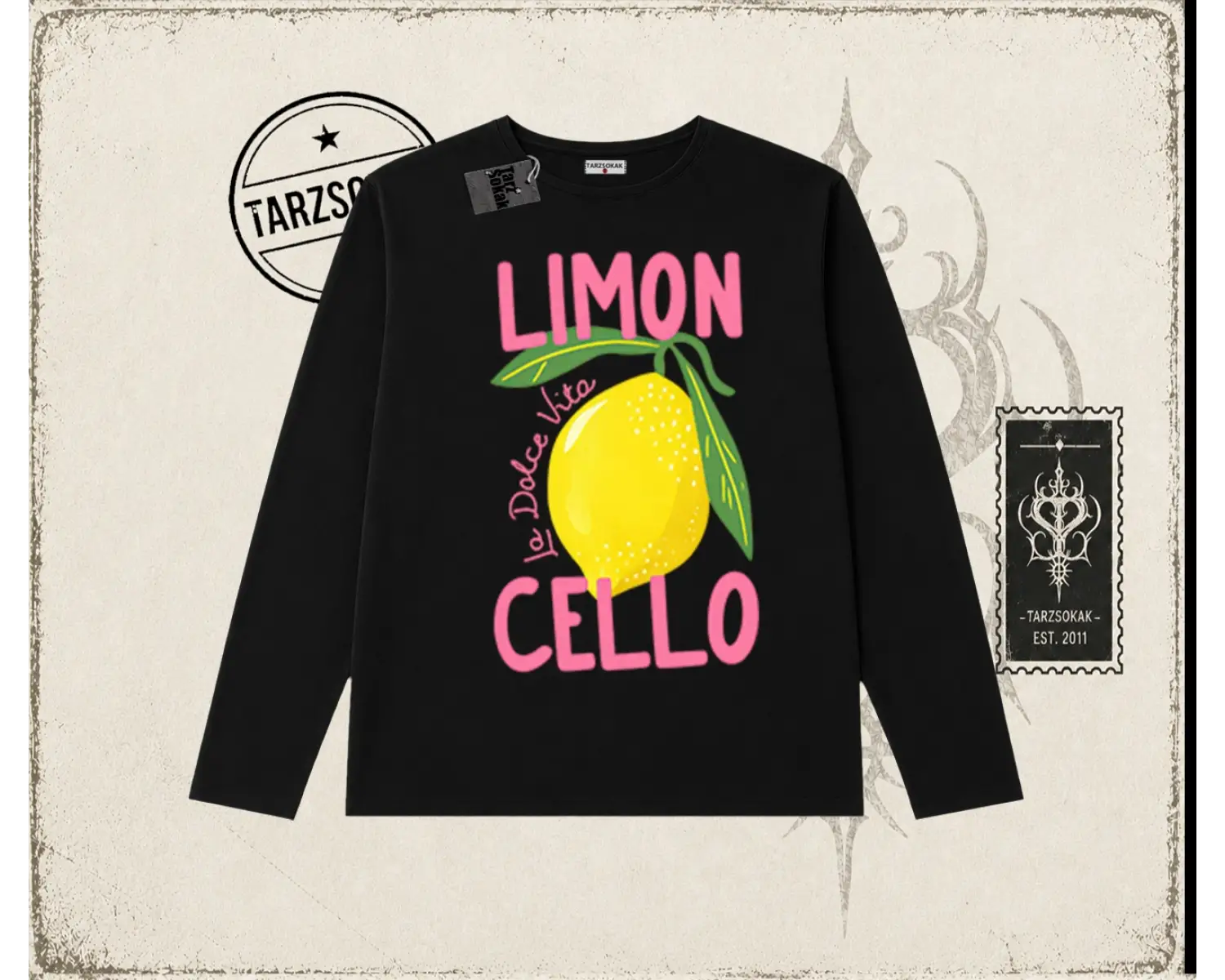 Kadın Limon Cello Biskilet Yaka  Long Sleeve Beyaz
