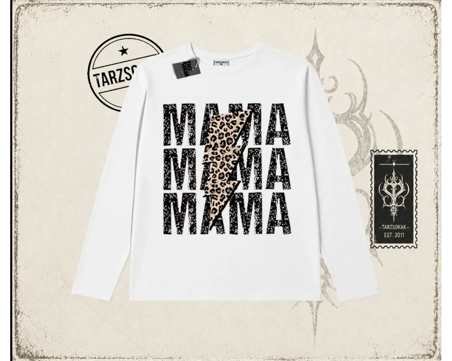Kadın MamaMama Biskilet Yaka  Long Sleeve Beyaz