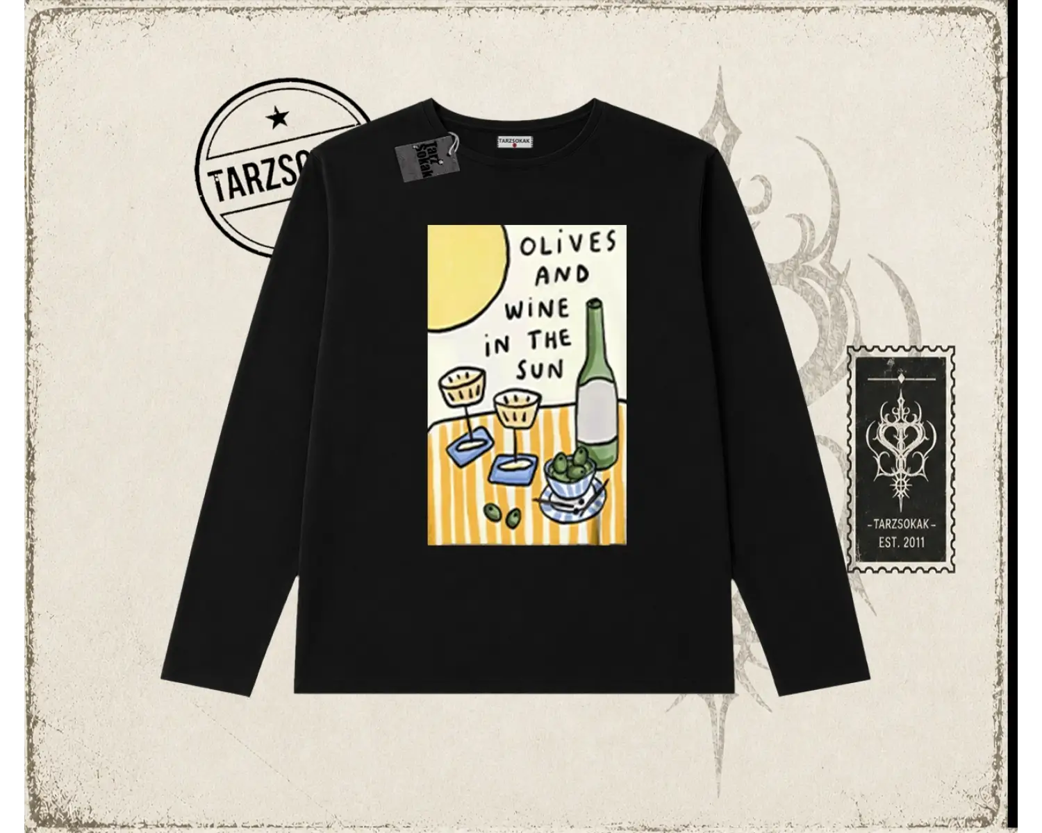 Kadın Olives and Wine Biskilet Yaka  Long Sleeve Beyaz