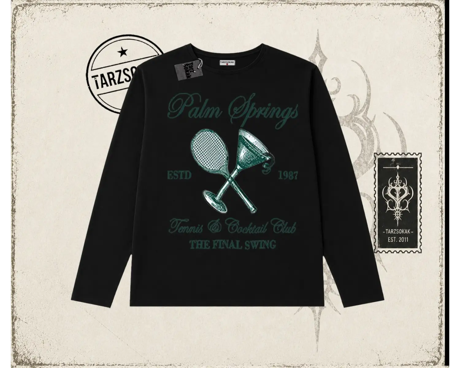 Kadın Palm Springs Biskilet Yaka  Long Sleeve Beyaz