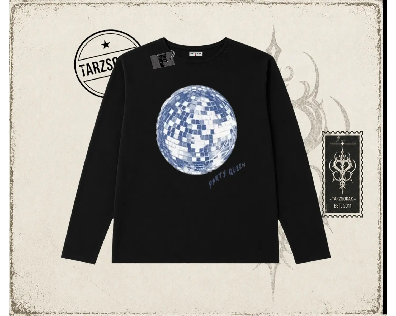 Kadın Party Queen Biskilet Yaka  Long Sleeve Beyaz