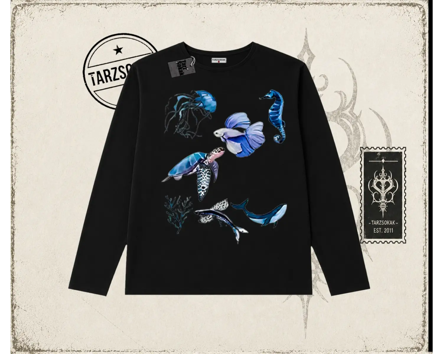 Kadın Sea Elements Biskilet Yaka  Long Sleeve Beyaz