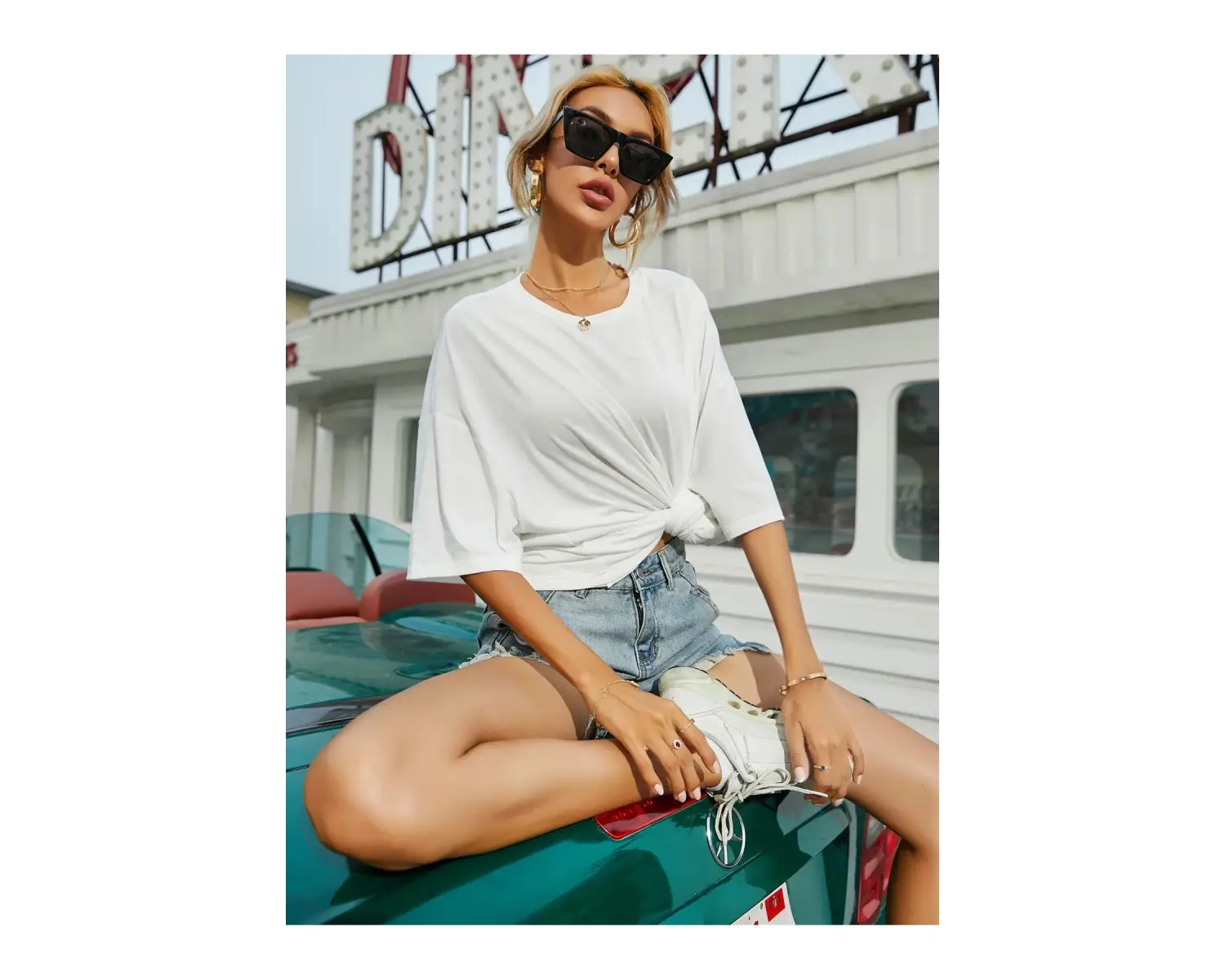 Kadın Sırt Baskılı Dinazor Oversize T-shirt