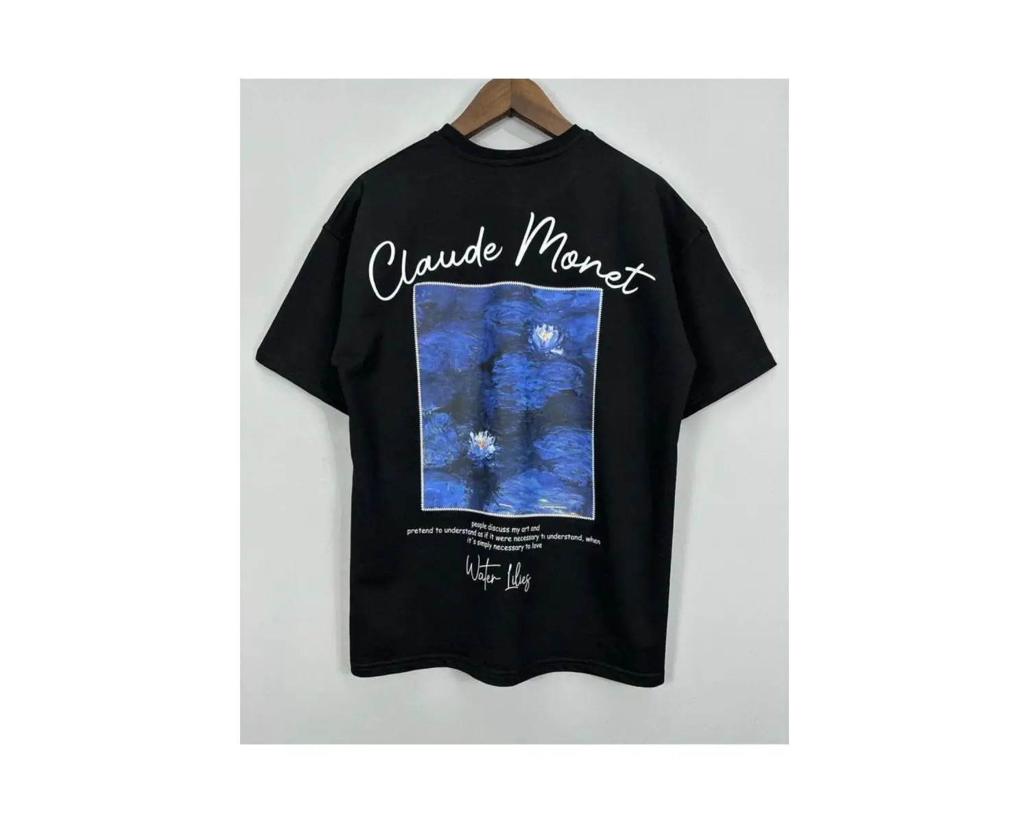 Kadın Siyah Cloude Moret Baskılı Oversize Tshirt