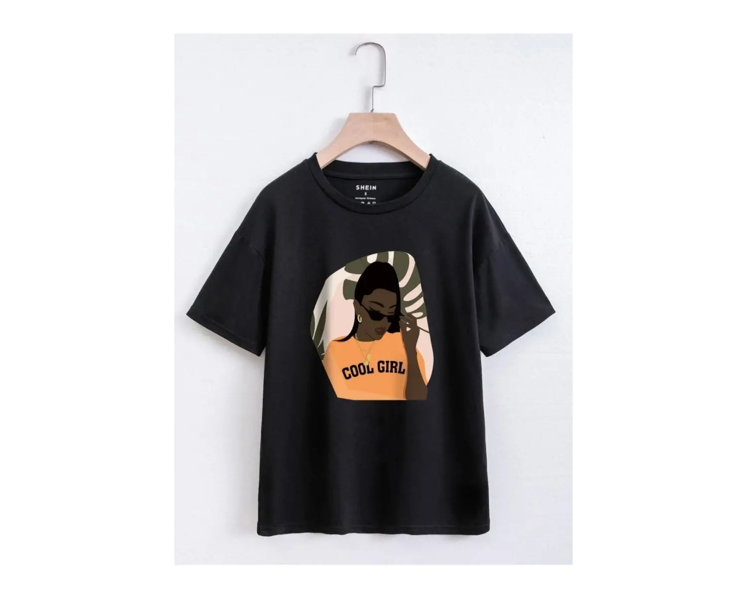 Kadın Siyah Cool Gırl Oversize Bisiklet Yaka Tshirt