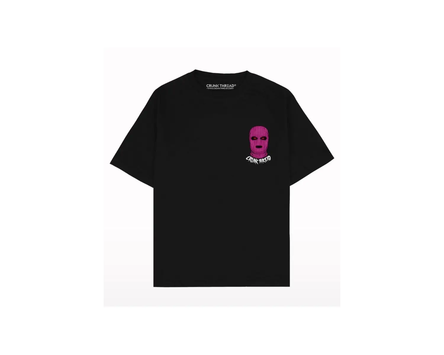 Kadın Siyah Crlınk Thread Baskılı Oversize Bisiklet Yaka Tshirt