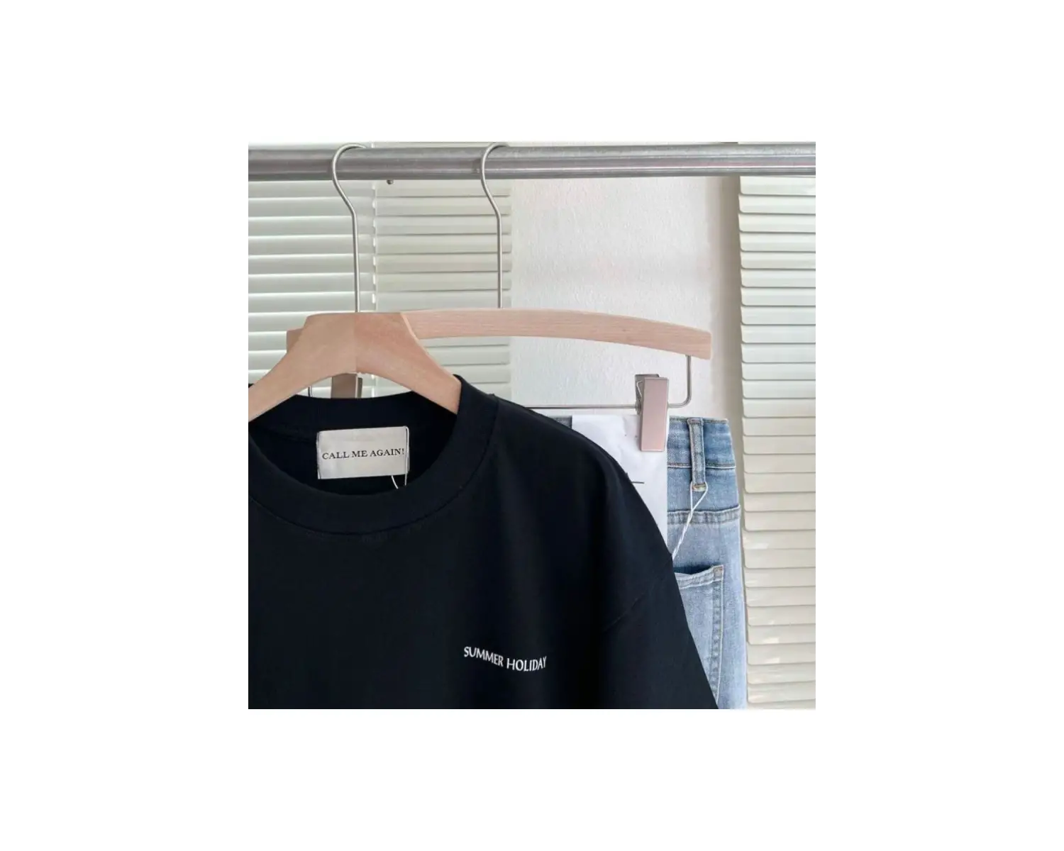 Kadın Siyah Enjoy Every Moment Baskılı Oversize Bisiklet Yaka Tshirt