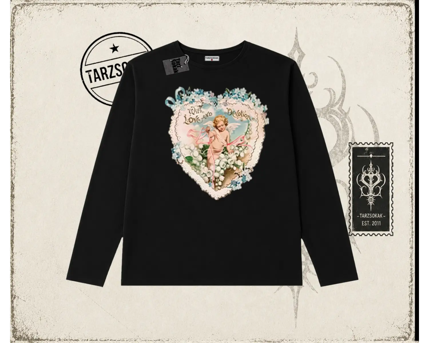Kadın with Love and Devotion Biskilet Yaka  Long Sleeve Beyaz