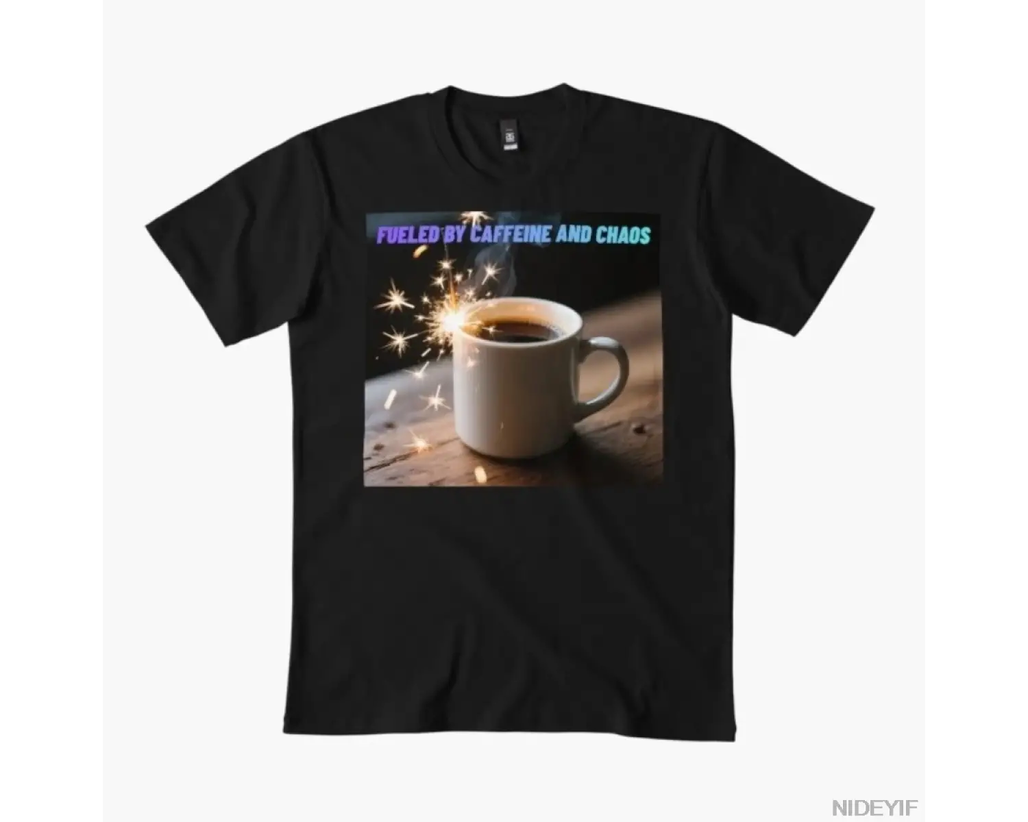 Kafein ve Kaosla Beslenen Erkek Kadın Tişörtü %100 Pamuklu Tişörtler 3XS-3XL Üstler 1224-3