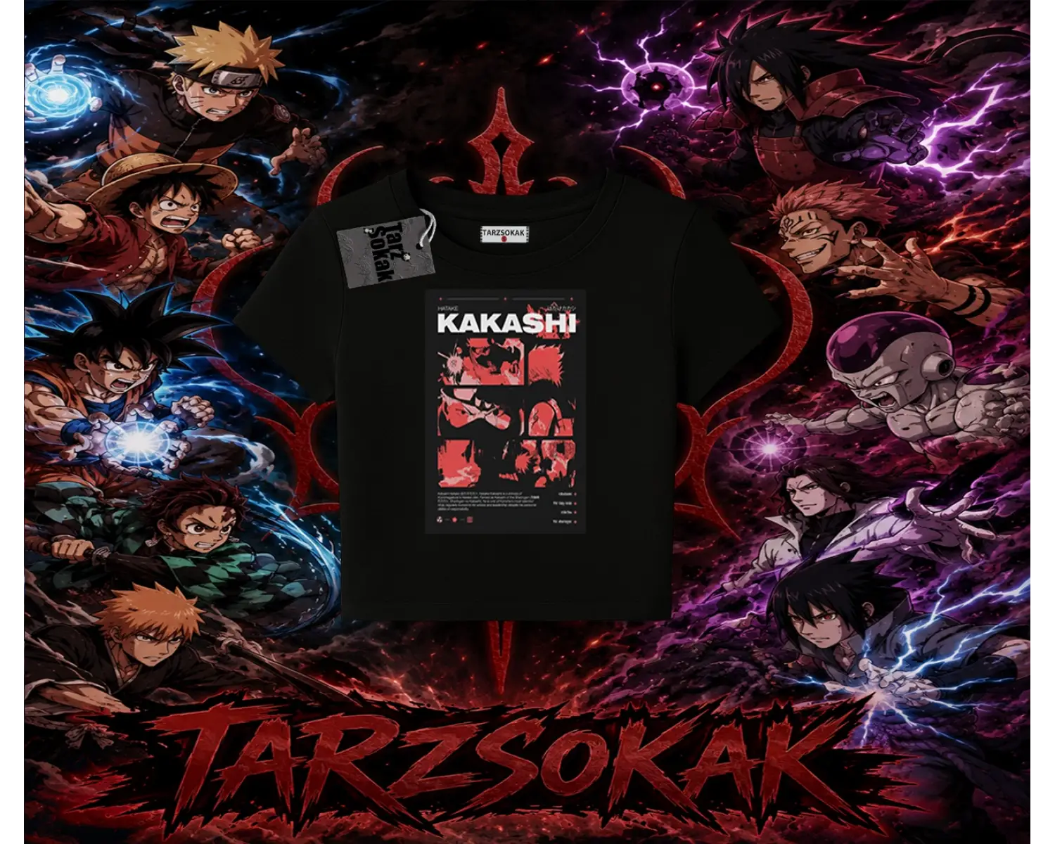 Kakashi Hatake Naruto Anime Karakteri Kadın Baby Tee Beyaz