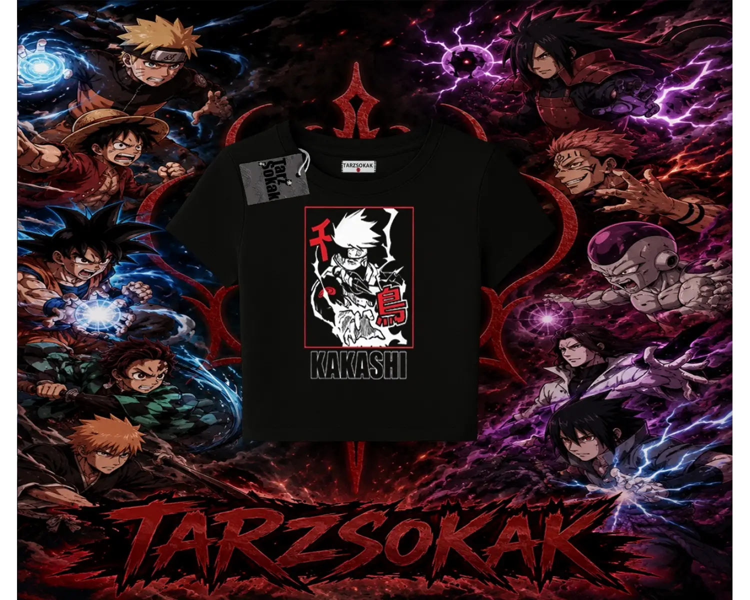 Kakashi Hatake Naruto Anime Karakteri Kadın Baby Tee Beyaz