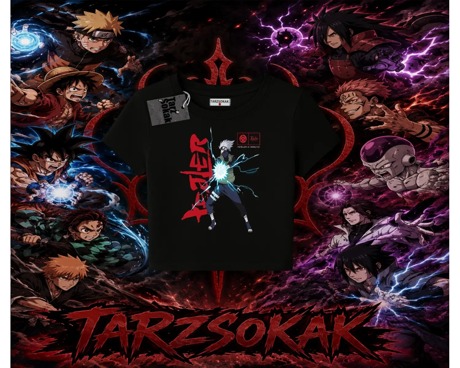 Kakashi Hatake Naruto Anime Karakteri Kadın Baby Tee Beyaz