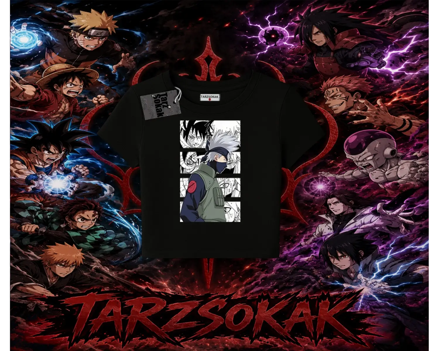 Kakashi Hatake Naruto Anime Karakteri Kadın Baby Tee Beyaz