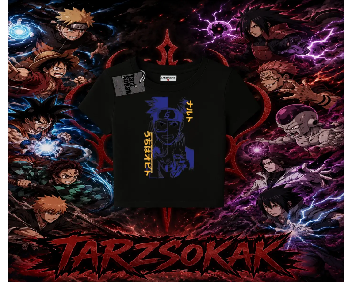 Kakashi Hatake Naruto Anime Karakteri Kadın Baby Tee Beyaz