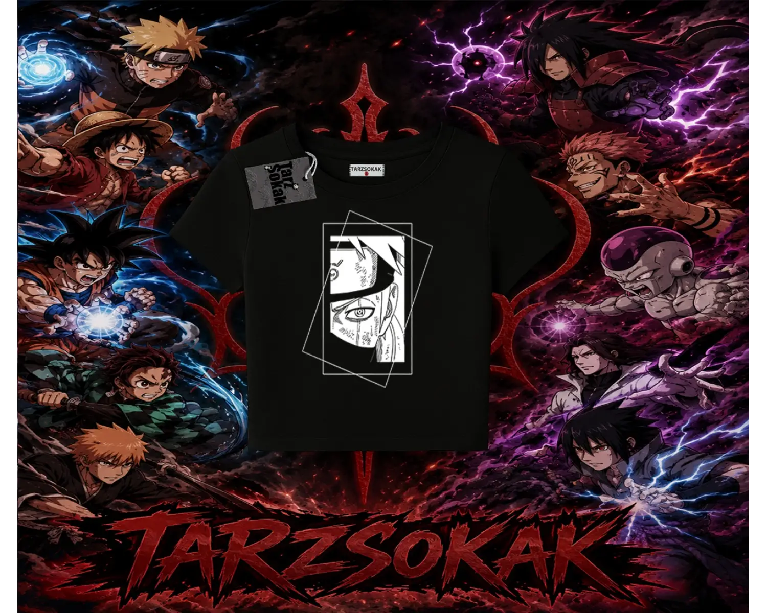 Kakashi Hatake Naruto Anime Karakteri Kadın Baby Tee Beyaz