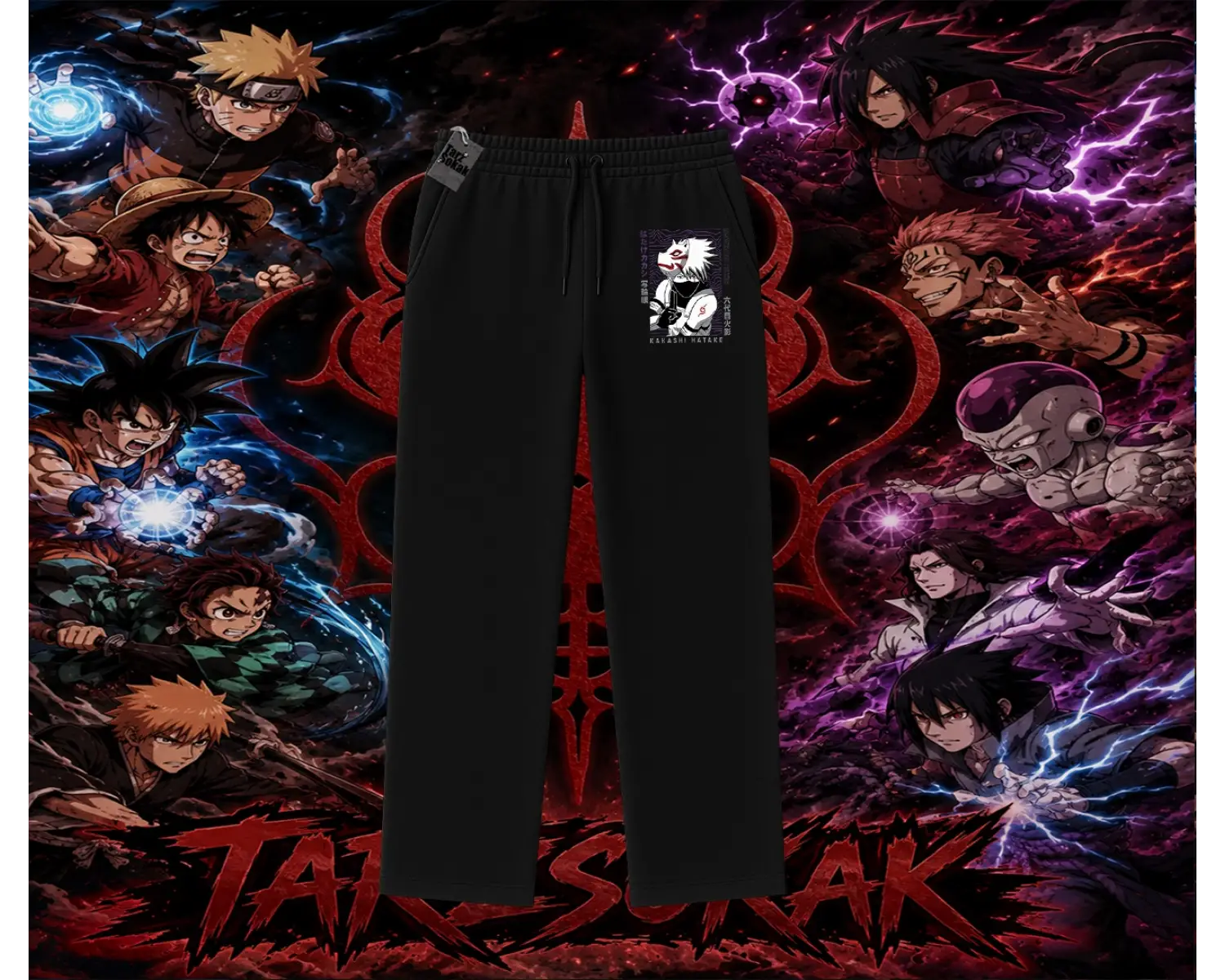 Kakashi Hatake Naruto Anime Karakteri Unisex Baggy Eşofman Altı Beyaz