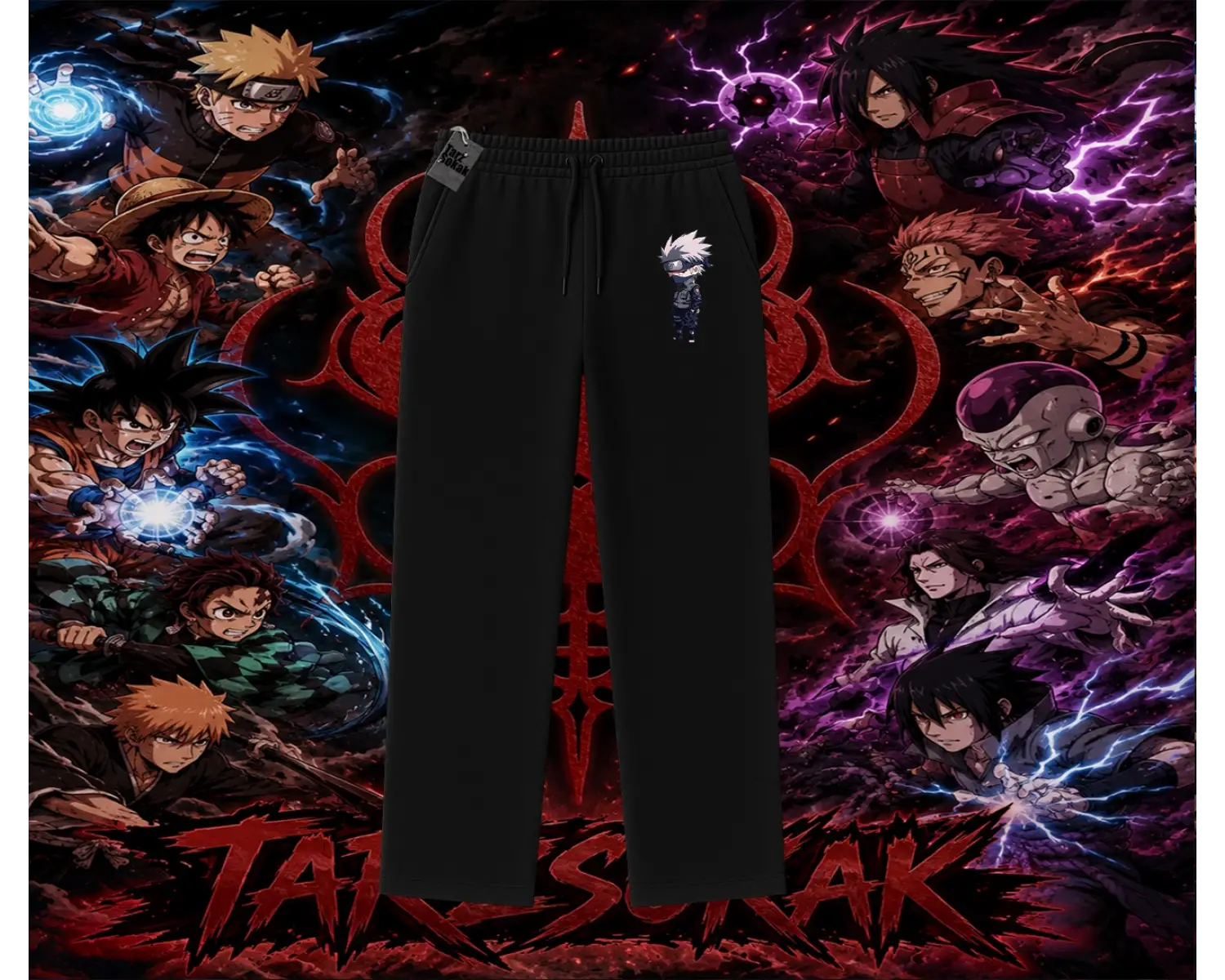 Kakashi Hatake Naruto Anime Karakteri Unisex Baggy Eşofman Altı Beyaz