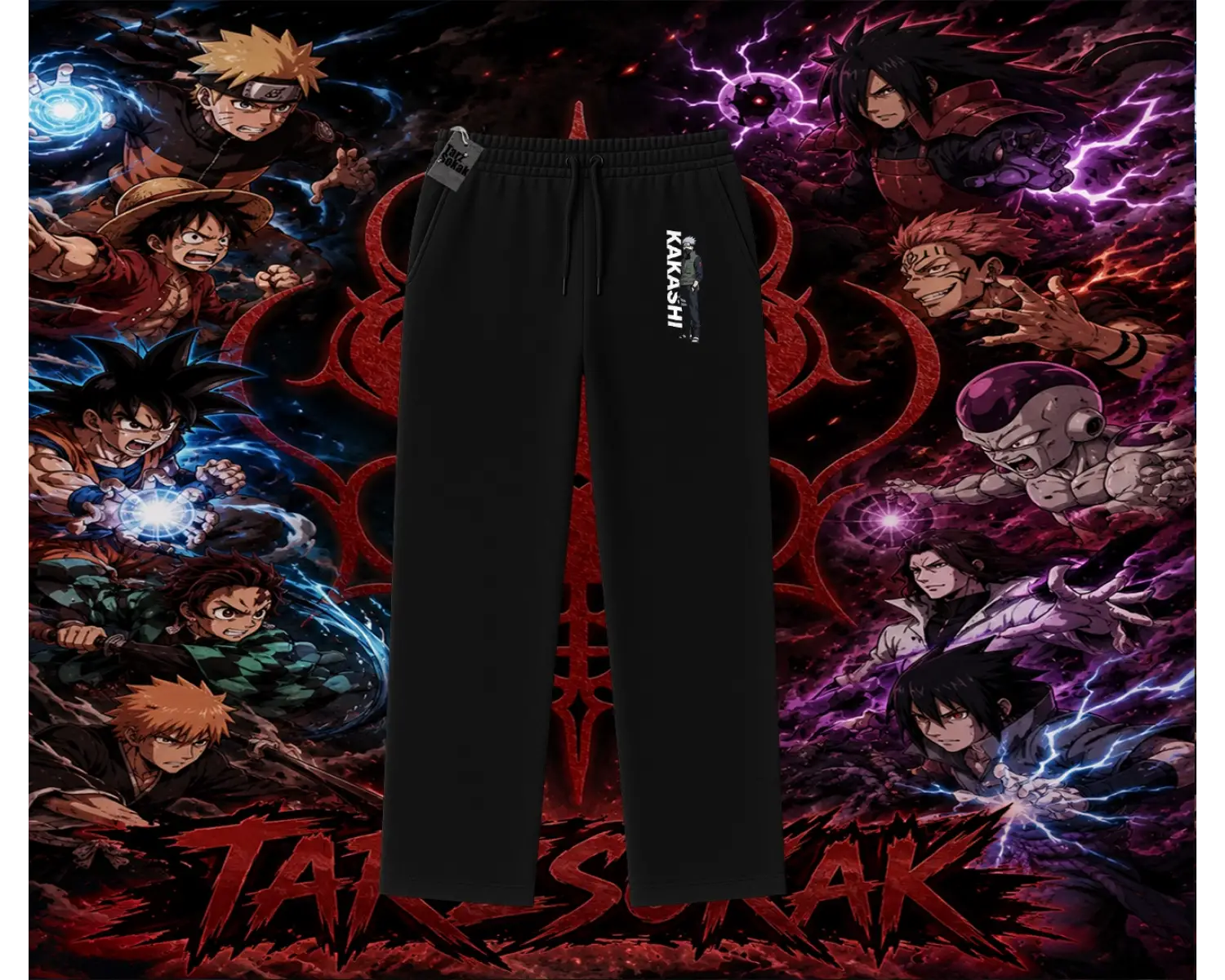 Kakashi Hatake Naruto Anime Karakteri Unisex Baggy Eşofman Altı Beyaz