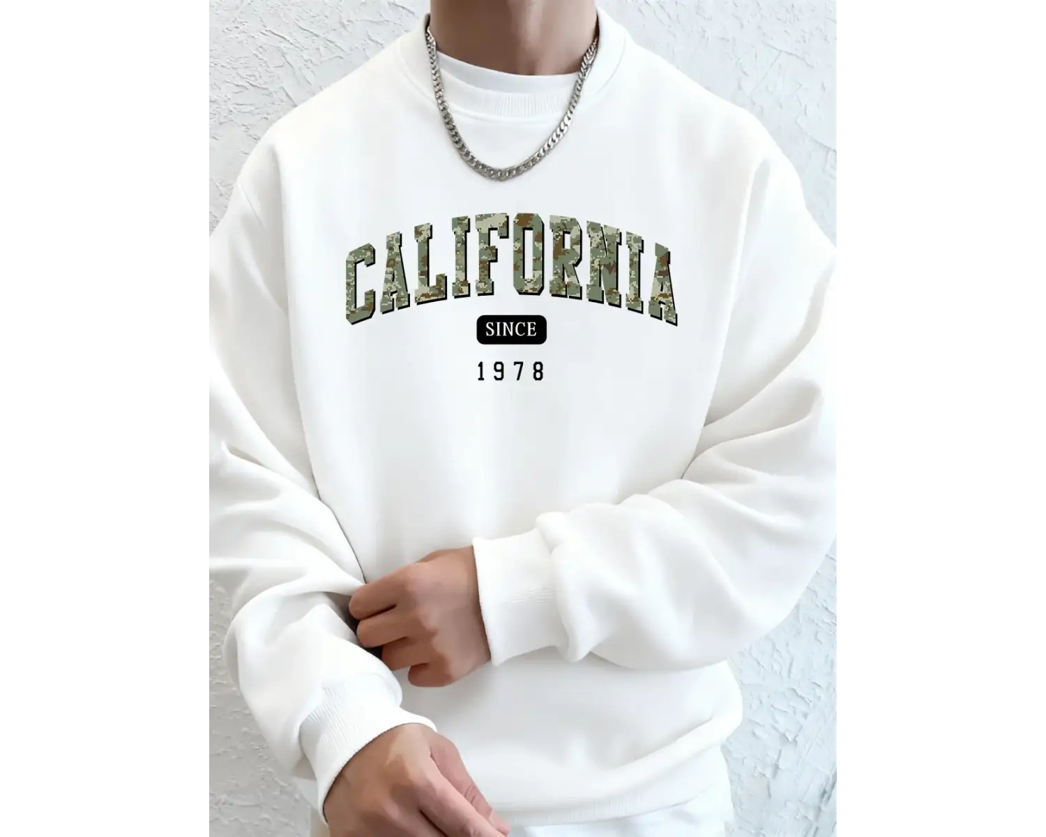Kaliforniya 1978den Beri Baskılı Erkek Sweatshirt Kışlık Bol Kapüşonlu Spor Bisiklet Yaka Po