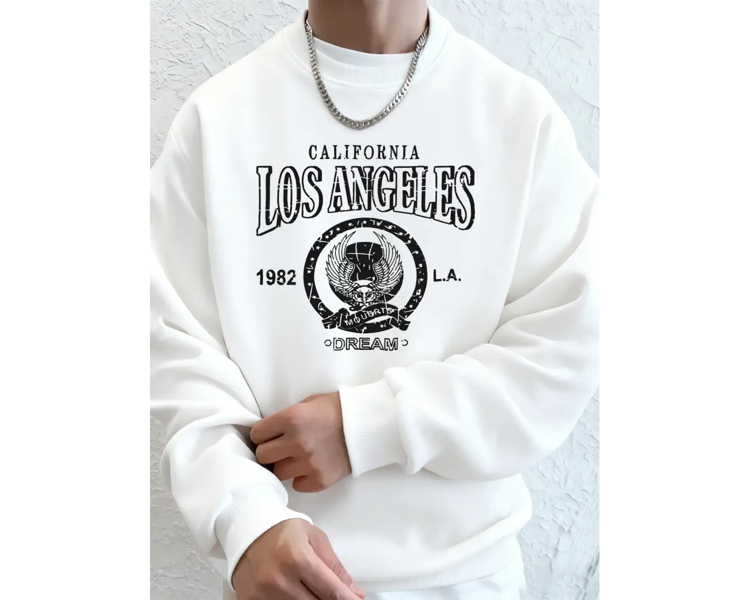 Kaliforniya Los Angeles 1982 Retro Baskı Unisex Sonbahar Bol Tişörtler Sokak Koşu Kapüşonlu Ü