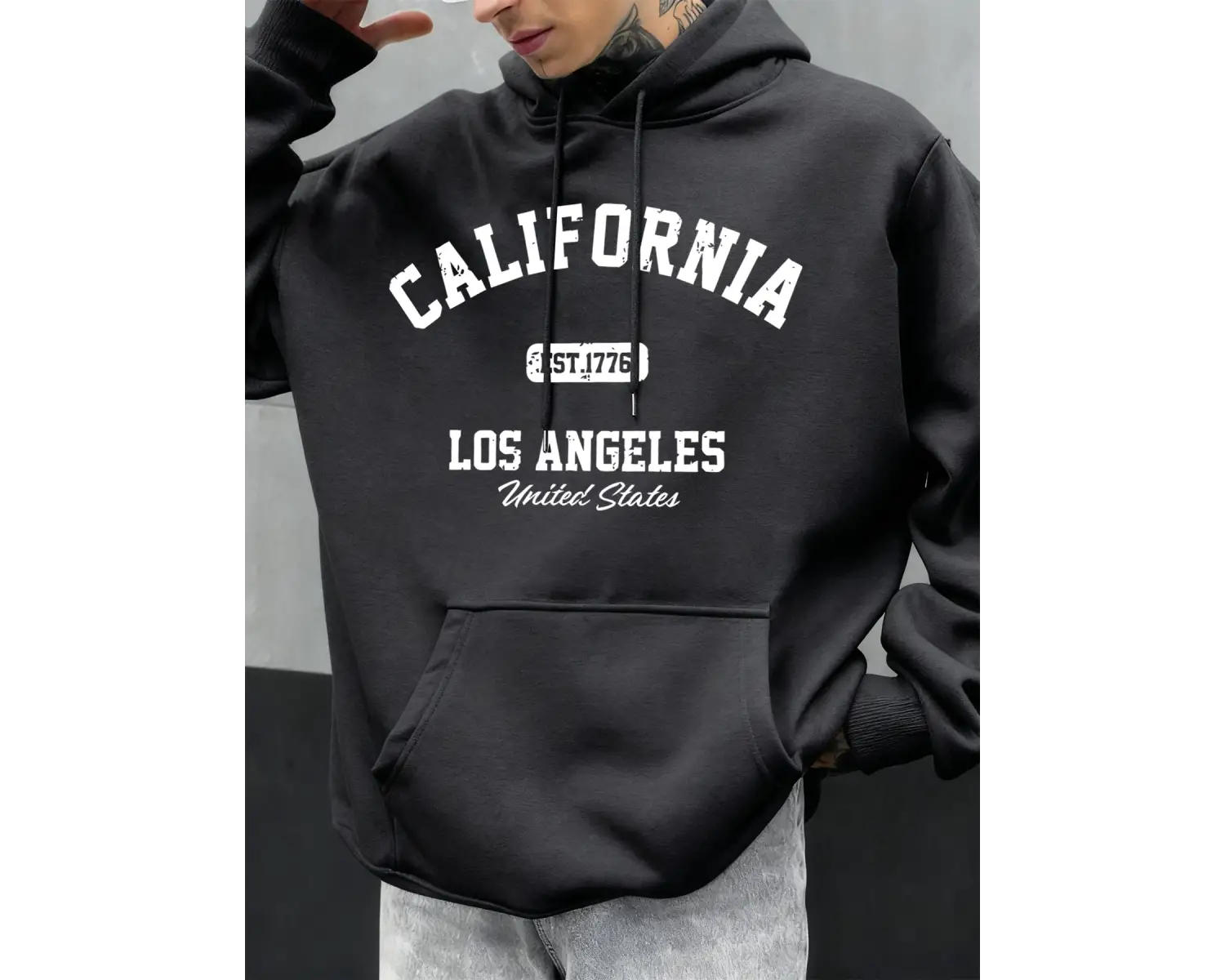 Kaliforniya Los Angeles Baskılı Erkek Kapüşonlu Hip Hop Çok Renkli Kapüşonlular Polar Moda Ka