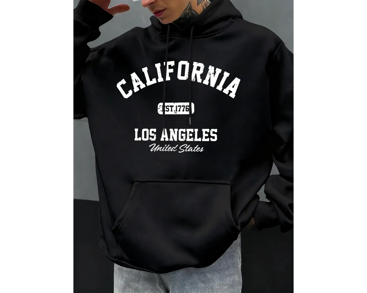 Kaliforniya Los Angeles Baskılı Erkek Kapüşonlu Hip Hop Çok Renkli Kapüşonlular Polar Moda Ka