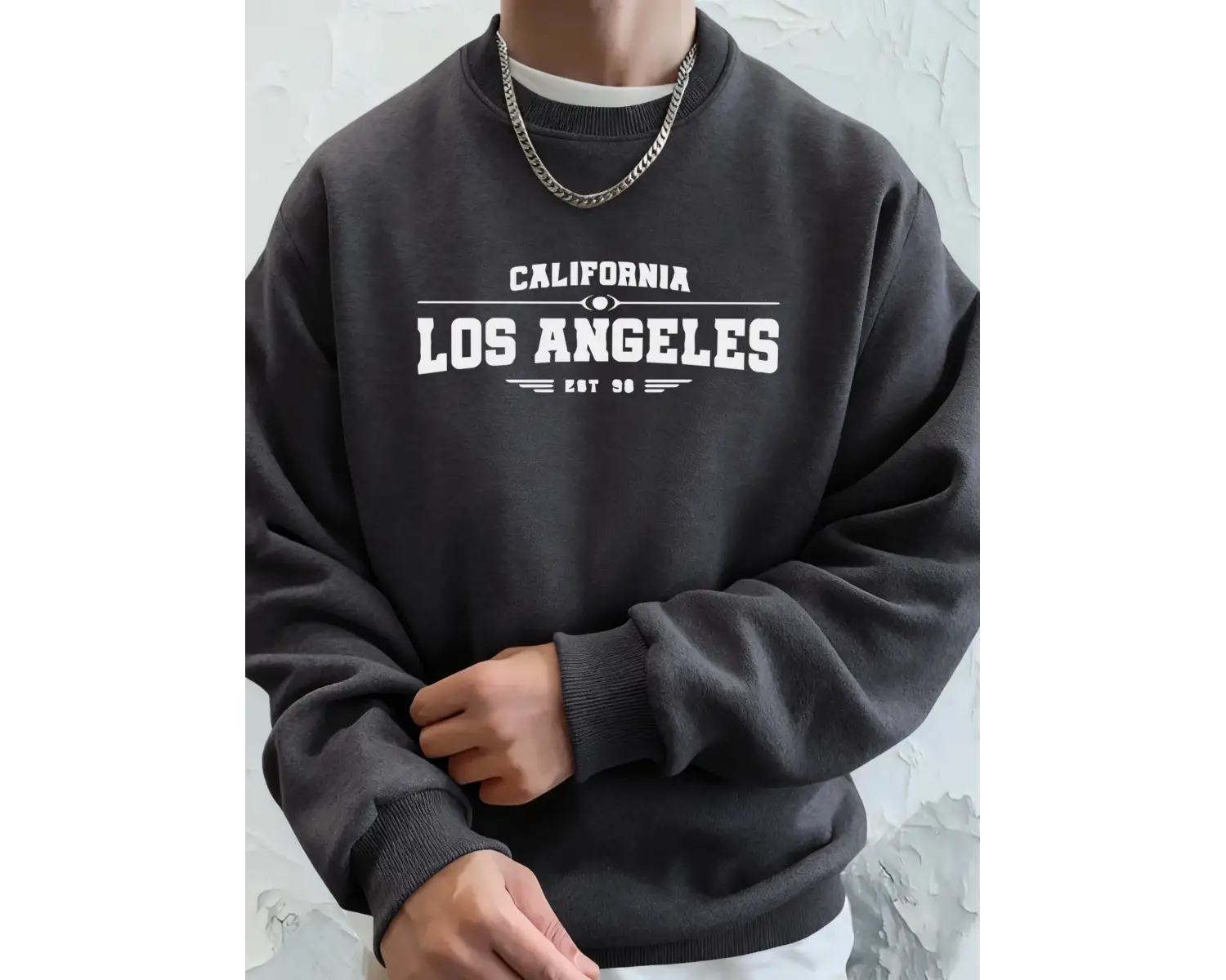 Kaliforniya Los Angeles Sanatsal Harf Desenli Erkek Sonbahar Günlük Kapüşonlu Üst Moda Sıcak