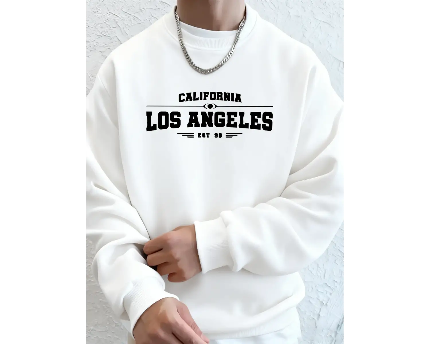 Kaliforniya Los Angeles Sanatsal Harf Desenli Erkek Sonbahar Günlük Kapüşonlu Üst Moda Sıcak