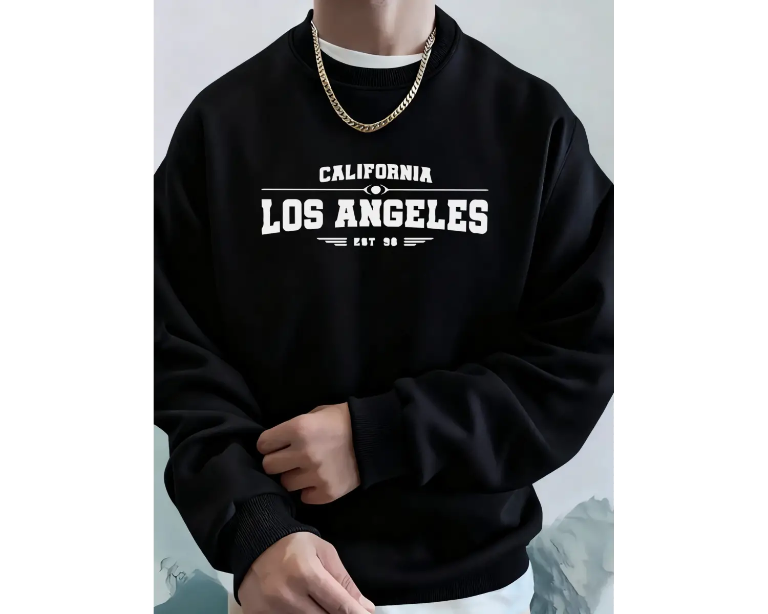 Kaliforniya Los Angeles Sanatsal Harf Desenli Erkek Sonbahar Günlük Kapüşonlu Üst Moda Sıcak