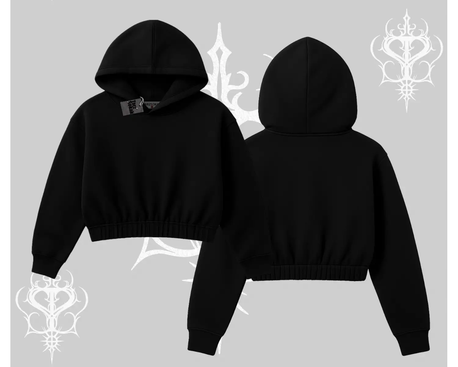 KALİTELİ Crop Kapşonlu