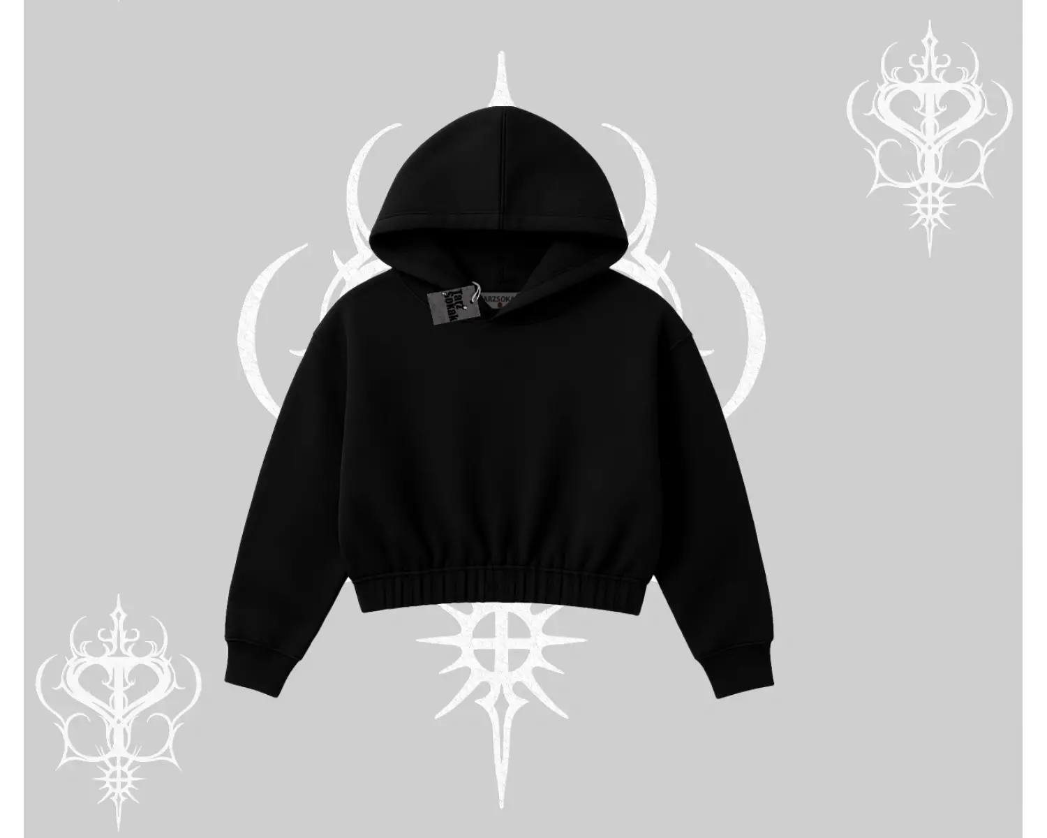 KALİTELİ Crop Kapşonlu