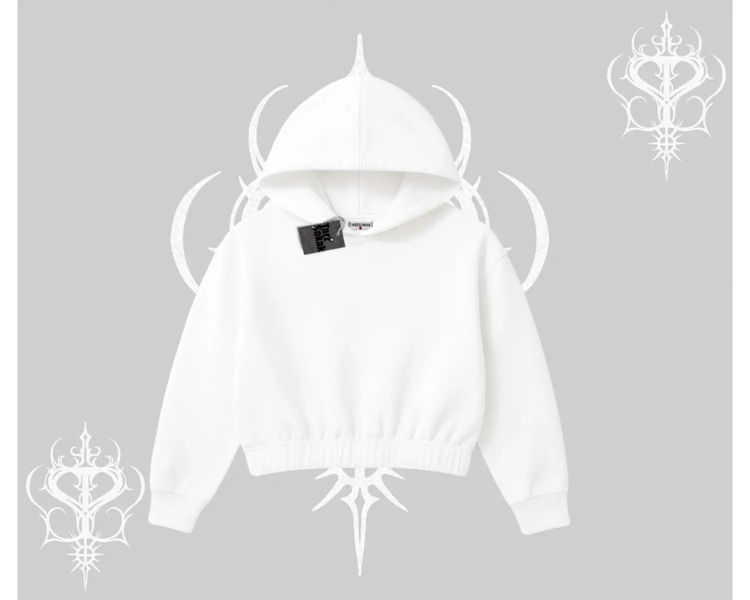 KALİTELİ Crop Kapşonlu