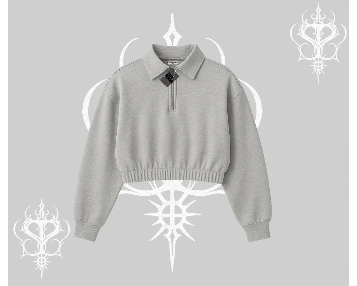 KALİTELİ Crop Yarım Fermuarlı