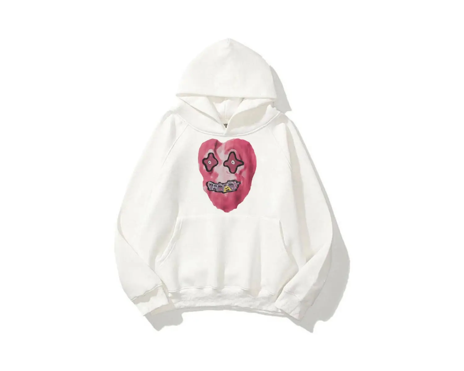 Kalp Unisex Sweatshirt Hoodie Beyaz