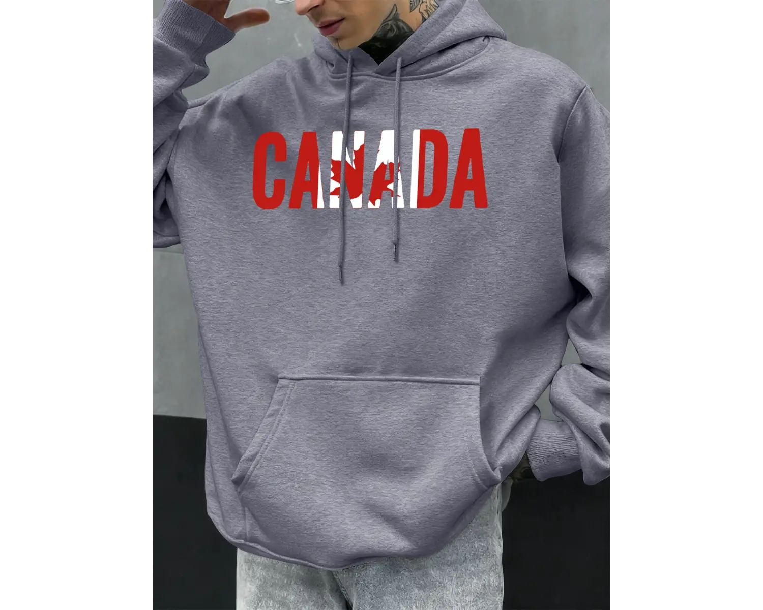 Kanada Akçaağaç Yaprağı Tasarım Erkekler Hoodie Cep Hoody Çok Renkli Rahat Kazaklar Sonbahar